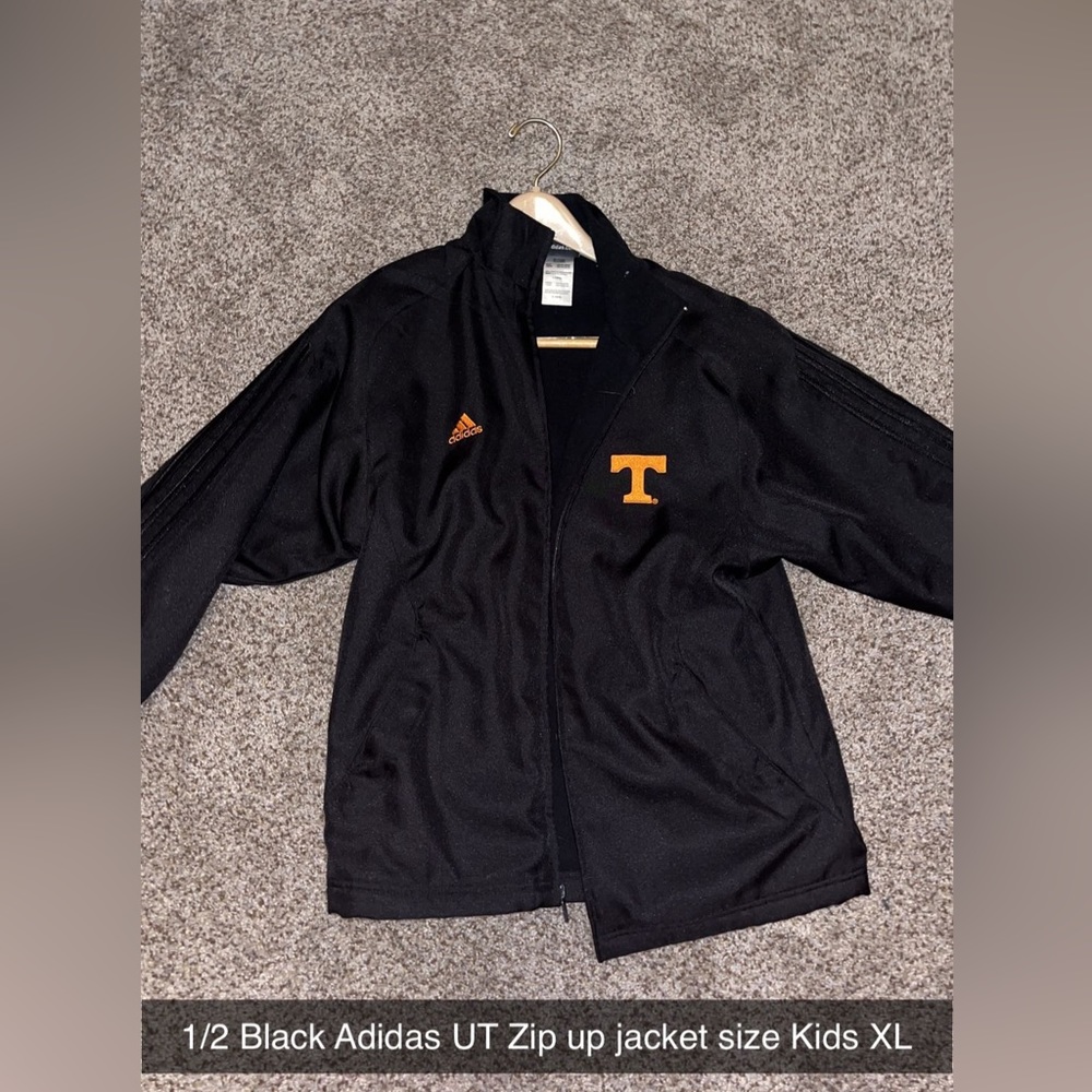 Adidas Tennessee Vols black zip up jacket; size Youth XL